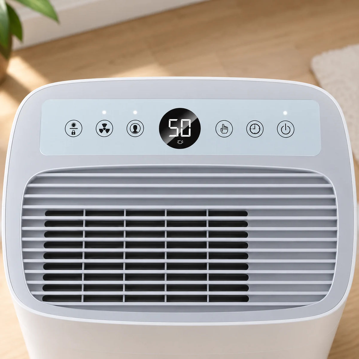 Panneau de commande du déshumidificateur à compresseur 25 L : modes, minuterie et verrouillage