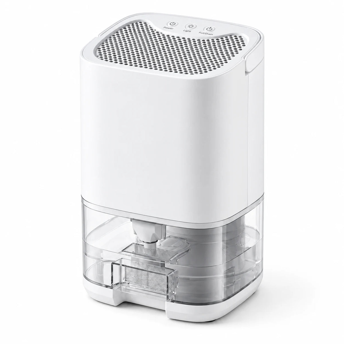 Déshumidificateur compact Aura Air Home Standard blanc, 500 ml par jour, avec son réservoir transparent d'un litre